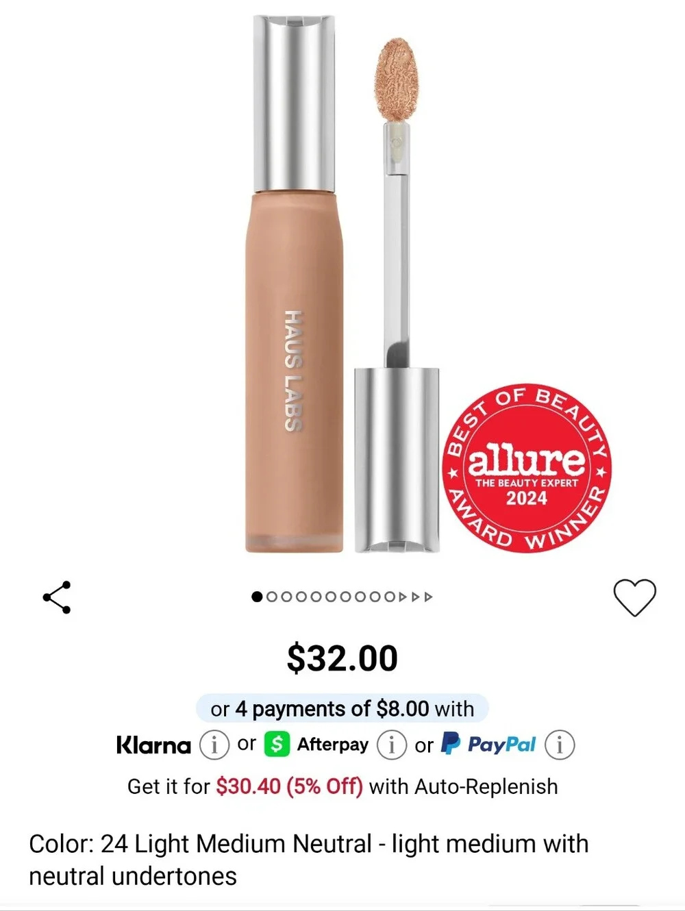 Haus Labs By Lady Gaga Concealer in Light Medium Neutral (24) - Neutral Beige